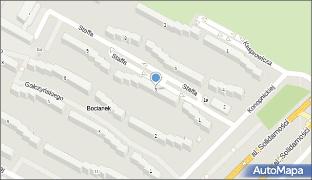 Kielce, Staffa Leopolda, 3, mapa Kielc