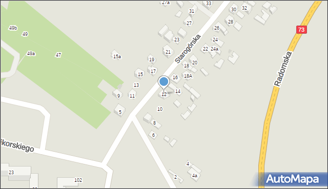 Kielce, Starogórska, 12, mapa Kielc