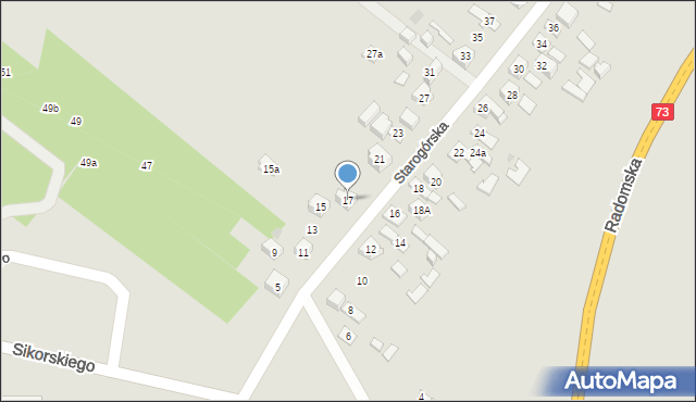 Kielce, Starogórska, 17, mapa Kielc