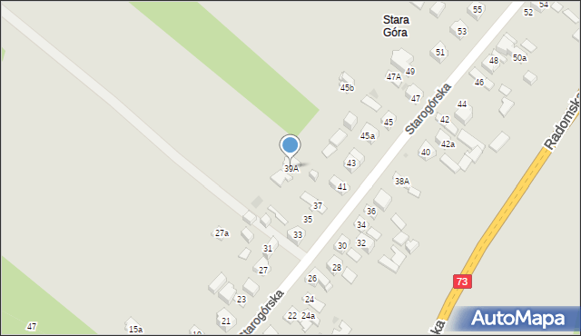 Kielce, Starogórska, 39A, mapa Kielc