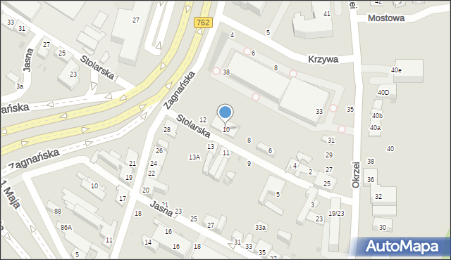 Kielce, Stolarska, 10, mapa Kielc