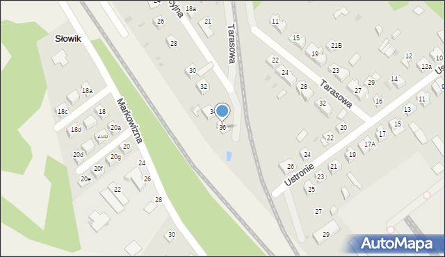 Kielce, Stacyjna, 36, mapa Kielc
