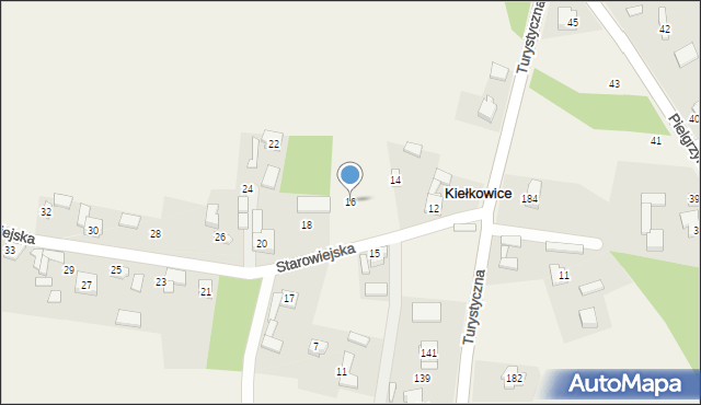 Kiełkowice, Starowiejska, 16, mapa Kiełkowice