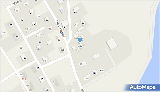 Kiełpino, Starowiejska, 34E, mapa Kiełpino