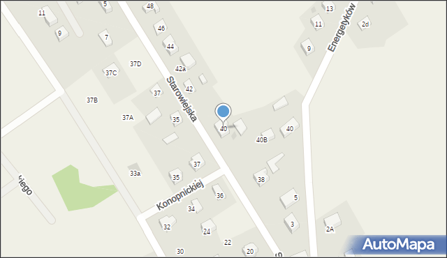Kiełpino, Starowiejska, 40, mapa Kiełpino