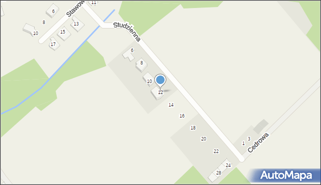 Klepacze, Studzienna, 12, mapa Klepacze