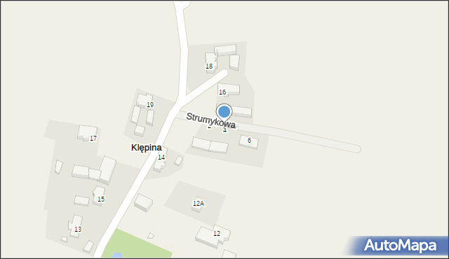 Klępina, Strumykowa, 4, mapa Klępina