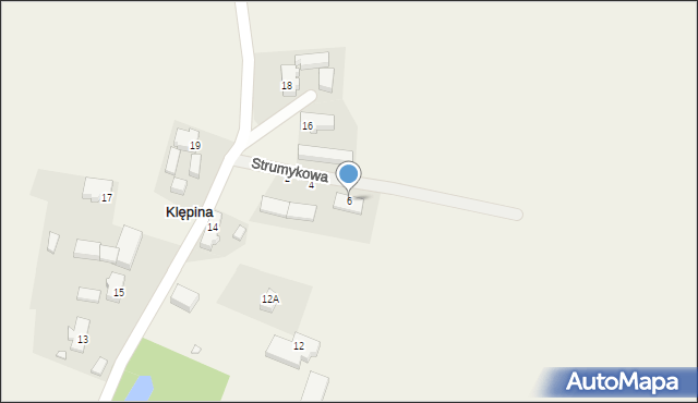 Klępina, Strumykowa, 6, mapa Klępina