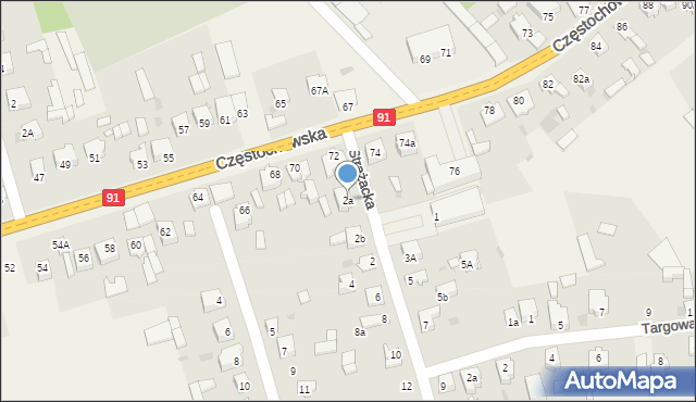 Kłomnice, Strażacka, 2a, mapa Kłomnice