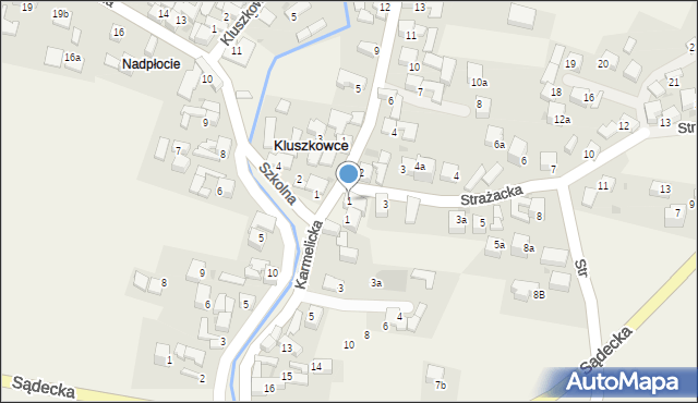Kluszkowce, Strażacka, 1, mapa Kluszkowce