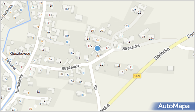 Kluszkowce, Strażacka, 10, mapa Kluszkowce