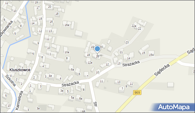 Kluszkowce, Strażacka, 16, mapa Kluszkowce