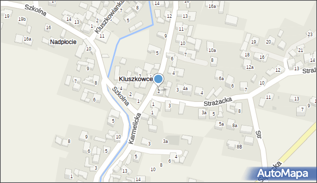 Kluszkowce, Strażacka, 2, mapa Kluszkowce