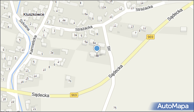 Kluszkowce, Strażacka, 8B, mapa Kluszkowce