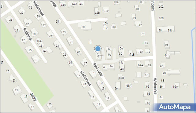 Knurów, Stokrotki, 6, mapa Knurów