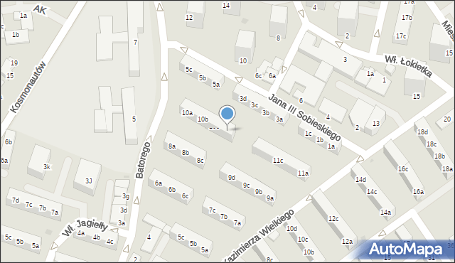 Knurów, Stefana Batorego, 10d, mapa Knurów