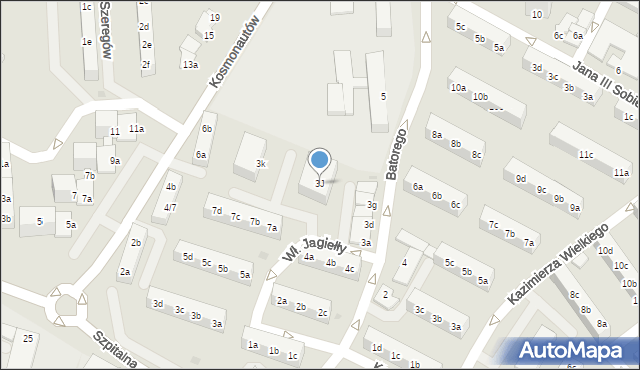 Knurów, Stefana Batorego, 3J, mapa Knurów