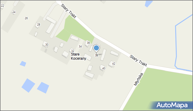 Kocerany, Stary Trakt, 38, mapa Kocerany