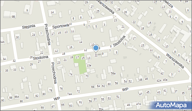 Kock, Stodolna, 11, mapa Kock