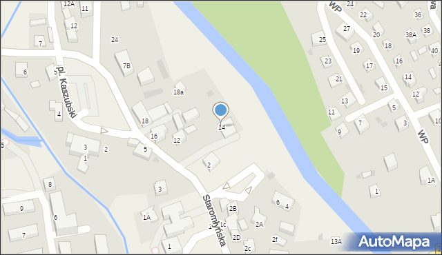 Kolbudy, Staromłyńska, 14, mapa Kolbudy