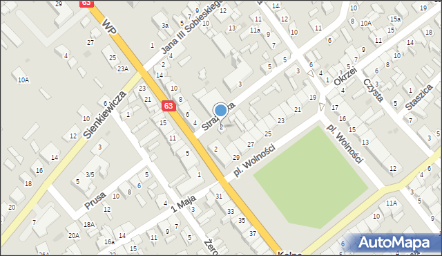 Kolno, Strażacka, 2, mapa Kolno