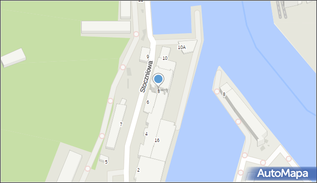 Kołobrzeg, Stoczniowa, 8, mapa Kołobrzegu