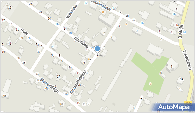 Koluszki, Strzemińskiego, 5, mapa Koluszki