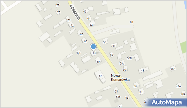 Komarówka Podlaska, Staszica Stanisława, 61B, mapa Komarówka Podlaska