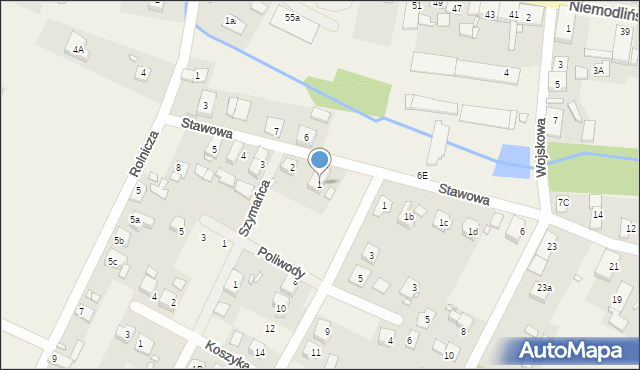 Komprachcice, Stawowa, 1, mapa Komprachcice