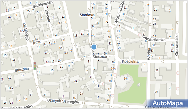 Konin, Staszica Stanisława, 2a, mapa Konina