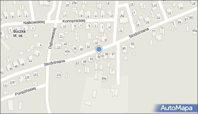 Konin, Stodolniana, 91, mapa Konina