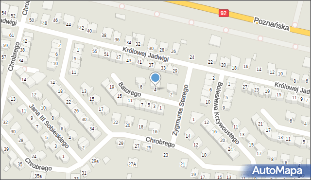 Konin, Stefana Batorego, 4, mapa Konina