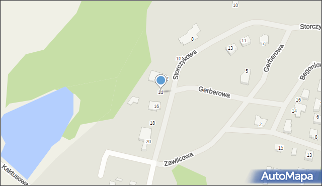 Konin, Storczykowa, 14, mapa Konina