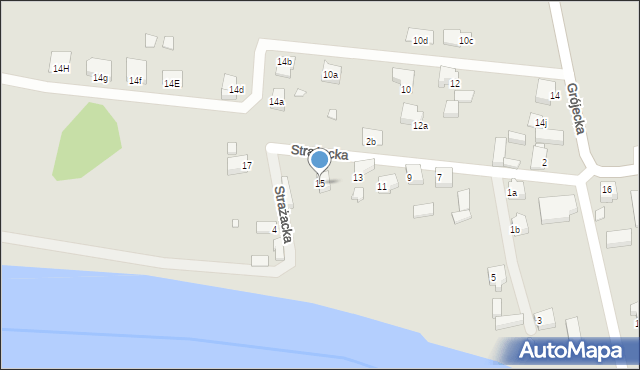 Konin, Strażacka, 15, mapa Konina