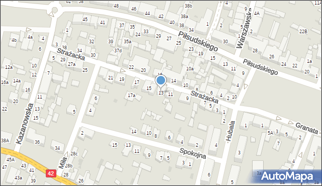 Końskie, Strażacka, 13, mapa Końskie