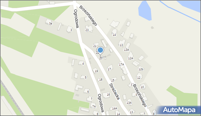 Kornica, Strażacka, 20, mapa Kornica