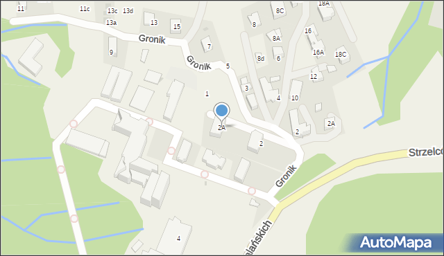 Kościelisko, Strzelców Podhalańskich, 2A, mapa Kościelisko