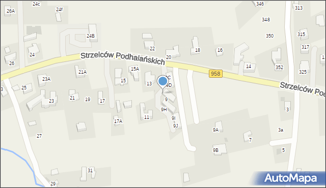 Kościelisko, Strzelców Podhalańskich, 9E, mapa Kościelisko