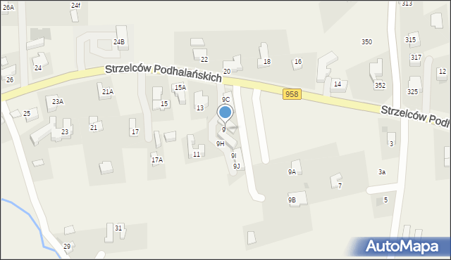 Kościelisko, Strzelców Podhalańskich, 9F, mapa Kościelisko