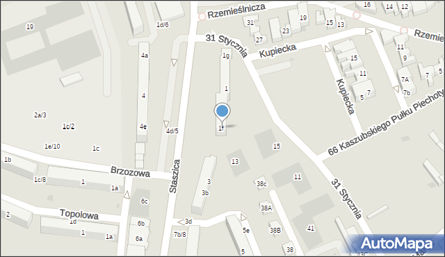 Kościerzyna, Staszica Stanisława, 1f, mapa Kościerzyna