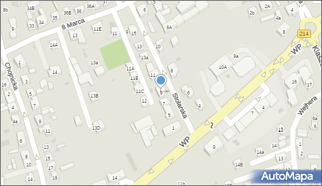 Kościerzyna, Stolarska, 9, mapa Kościerzyna