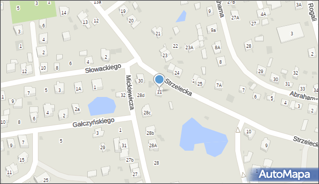 Kościerzyna, Strzelecka, 11, mapa Kościerzyna