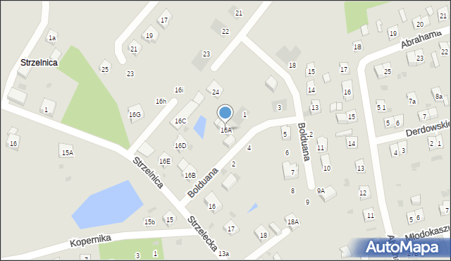 Kościerzyna, Strzelecka, 16A, mapa Kościerzyna