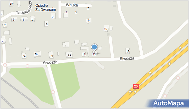 Kościerzyna, Stwosza Wita, 13, mapa Kościerzyna