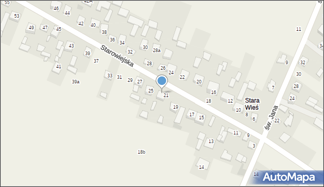 Kostomłoty Pierwsze, Starowiejska, 23, mapa Kostomłoty Pierwsze