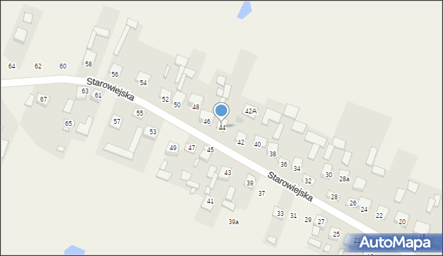 Kostomłoty Pierwsze, Starowiejska, 44, mapa Kostomłoty Pierwsze