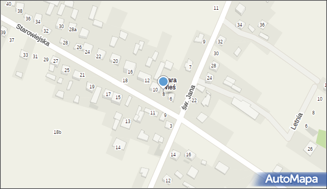 Kostomłoty Pierwsze, Starowiejska, 8, mapa Kostomłoty Pierwsze