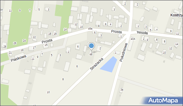 Kostrzyn, Strażacka, 4, mapa Kostrzyn