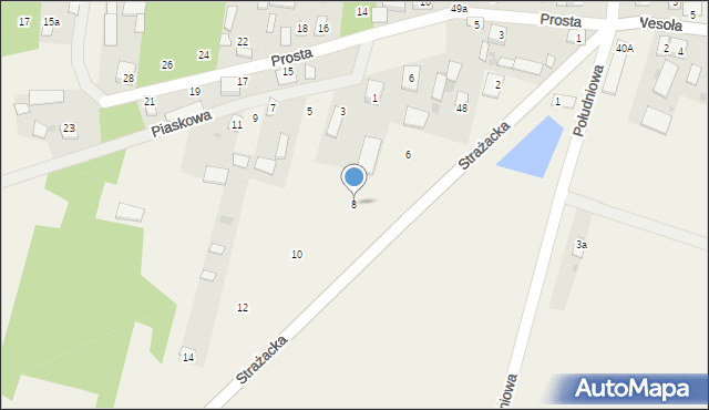 Kostrzyn, Strażacka, 8, mapa Kostrzyn