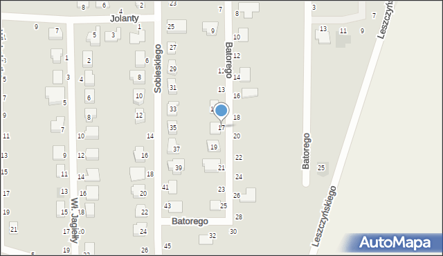 Kostrzyn, Stefana Batorego, 17, mapa Kostrzyn